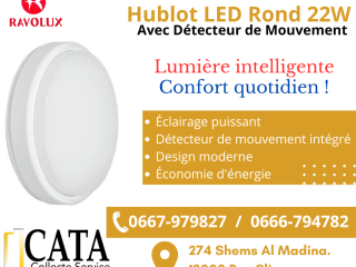 Hublot LED Rond 22W avec Détecteur de Mouvement