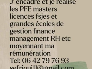 Encadrement & réalisation PFE soutien scolaire